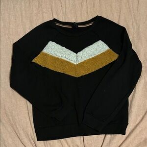 Art Class Black Sweater with Striped Collar